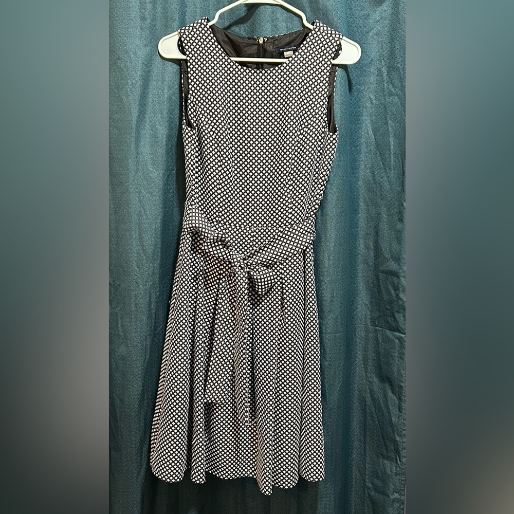 Tommy Hilfiger Polka Dot Belted Fit and Flare Dress Size 4